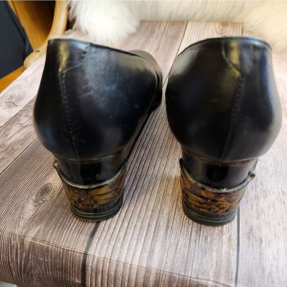 Coupd' etat black leather animal heel pumps narrow 9AA - Picture 2 of 14